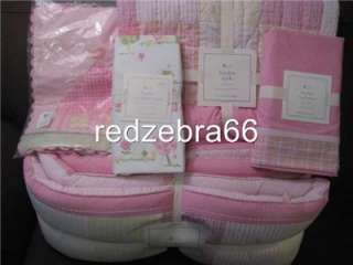 Pottery Barn Kids Hayden Crib Quilt+Bumper+Sheet+Sham+Skirt Set Pink 
