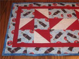 Handmade Table Runner Coca Cola Quilted Bubbles Coke  