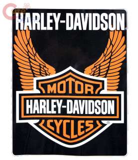 Harley Davidson Plush Blanket/Throw Micro Sherpa  58x78  
