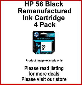 Pack HP 56 Black Printer Ink Inkjet C6656AN Cartridge Cartridges PSC 