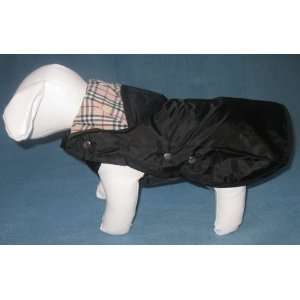   New Black Hooded Dog Rain Coat  18 Chest, 12 Length