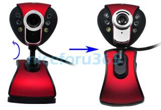 USB 2.0 6 LED 300K Pixels Webcam Web Cam Camera 