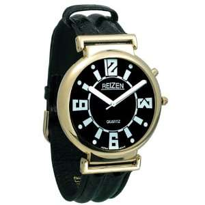   Low Vision Watch Black Dial w Leather Band