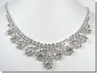 Bridal NECKLACE EARRINGS SET COSTUME Prom JEWELRY N1D28  