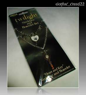   Twilight Breaking Dawn Heart Lock & Key Necklace & Bracelet Set New