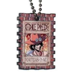   One Piece Wanted Portrait Portgas D. Ace Charm Keychain Toys & Games