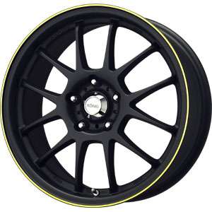 New 17X7 5 114.3 Konig Daylite Black Yellow Strip Wheels/Rims