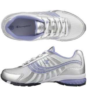 Girls Champion Athletic Tennis Sneakers Shoes Silver Periwinkle 12 1/2 
