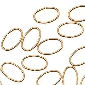 22K Gold Plated Open Oval Jump Rings 5 x 8mm 21 Gauge (50)  