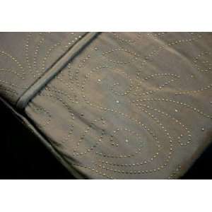   Beading Sage Green Gold Dots Fabric Shower Curtain