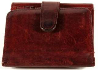 Coach Red Leather / Legacy Stripe Interior Wallet Organizer Clutch 