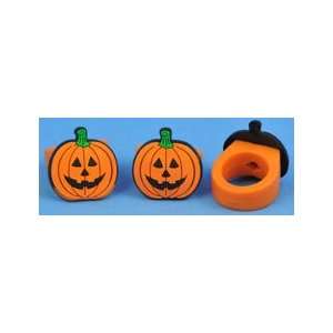  Rubber Halloween Pumpkin Rings (12/PKG): Toys & Games