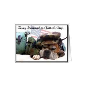  Happy Fathers Day Husband boxer soldier Card: Health 