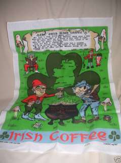 Vintage IRISH LINEN COFFEE POT Towel LAMONT Ireland  