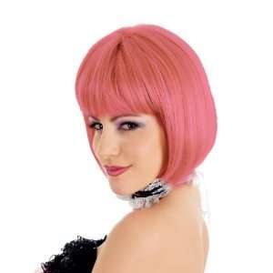   LENGTH LAYERED BOB WITH FULL FRINGE WIG PINK: Health & Personal Care