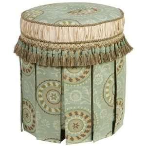  Fortune Round Ottoman with Cord and Tassel Fringe