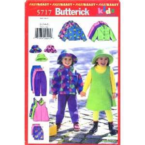  Butterick 5717 Sewing Pattern Girls Jacket Jumper Skirt Pants Hat 