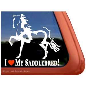   SADDLEBRED ~ Pinto Saddlebred Horse Trailer Vinyl Window Decal Sticker