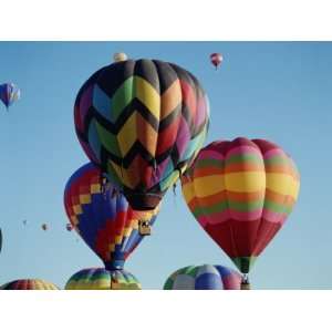 Colorful Hot Air Balloons in Sky, Albuquerque, New Mexico, USA Premium 
