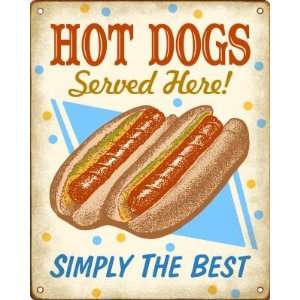  Hot Dogs Served Here   Retro Hot Dog Stand Sign 