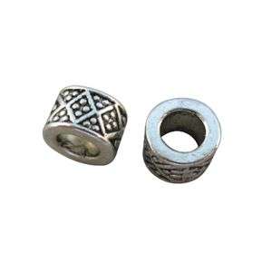 50pcs Tibetan silver barrel spacer Beads A8485  