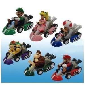  Super Mario Bros Mini Kart Pullback Figure Set Of 6 Toys 