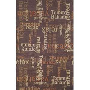 Tommy Bahama Lido Scriptures Tobacco Runner 1.11 x 7.90 Area Rug