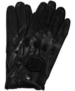 All Gloves black leather snap close driving gloves   