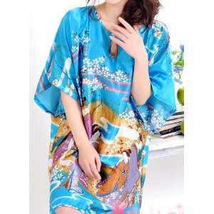  Kimono Robe SleepwearLake Blue (One Size) Everything 