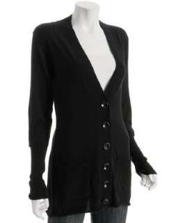 Twelfth St. By Cynthia Vincent black cashmere long cardigan   