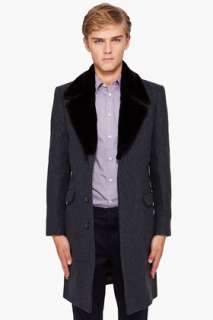 Marc Jacobs Beaver Fur Trim Coat for men  
