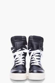 Rick Owens Black And White Geobasket Sneakers for men  SSENSE