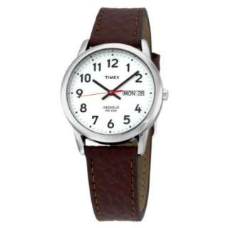 Timex Mens T20041 Easy Reader Brown Leather Watch   designer shoes 