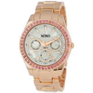 XOXO Womens XO5298A Rhinestone Accent Rose Gold Bracelet Watch 