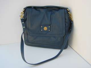   Auth Marc by Marc Jacobs Totally Turnlock Lydia Navy Blue Leather bag