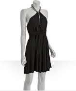 style #304900402 black jersey Eden chain link halter dress