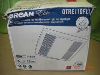 Broan QTRE110FLT Ultra Silent Bath Fan and Light  