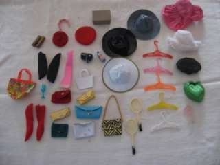 Vintage Barbie Doll Accessories Lot Hats, Purses Mixed Items ~ LOOK 