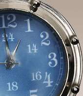 AUTHENTIC MODELS Nickel Porthole Eye Of Time Nautical Clock  