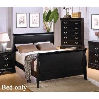  Louis Phillipe XIV Cherry Brown Wood King Sleigh Bed 