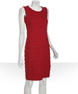 Calvin Klein red ponte knit tiered detail dress   