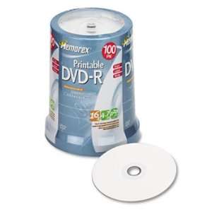  Memorex® DVD R Printable Recordable Disc DISC,DVD R 100PK 