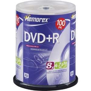  Memorex 4.7GB 8x DVD+R (100 Pack Spindle) Electronics