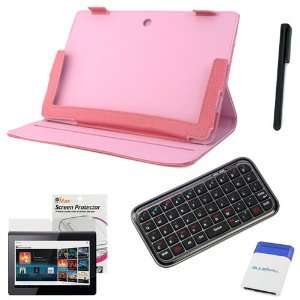 Leather Case W/stand + LCD Screen Protector + Bluetooth Wireless Mini 