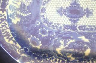 Antique Victoria Ware Ironstone Flow Blue Platter 17  