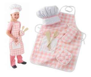 New Pretend Play Dress Up Chef Apron Toy Kitchen Set  