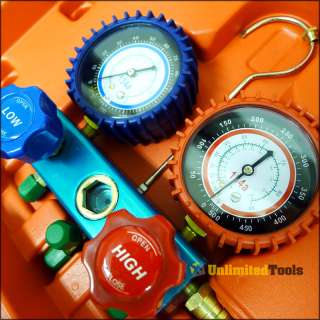   R22 AC A/C Manifold Gauge Set 6FT Colored Hose Air Conditioner Freon