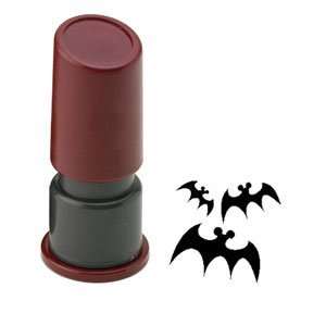  Halloween Pre Inked Rubber Stamp   BATS