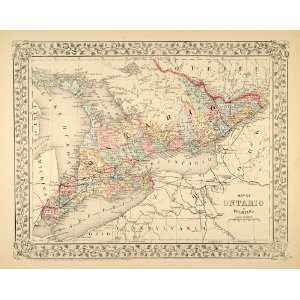   Map Canada Ontario Counties Great Lakes   Original Print Map Home