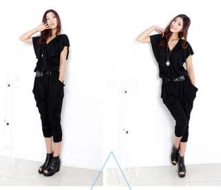   Overall Stretch Jumpsuit Harem Pants Trousers Rompers 4 Colors  